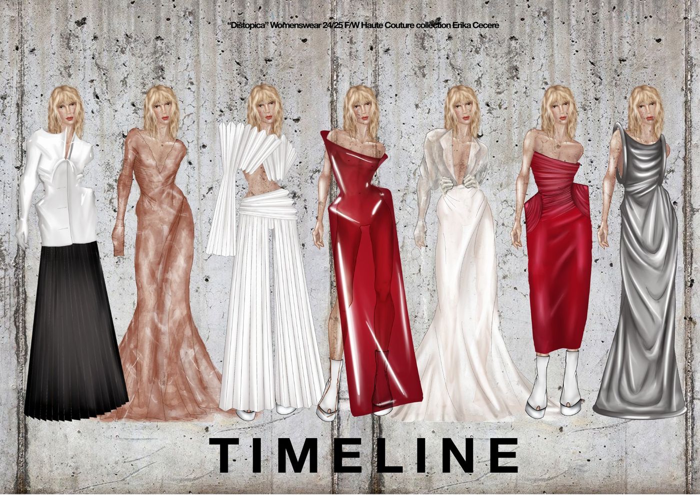 DISTOPICA collection timeline illustrations